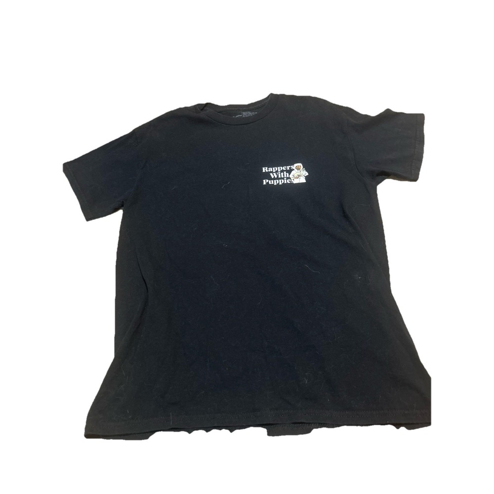 Rappers With Puppies Dog Limited Black Crew Neck T-Shirt Men's Size Medium